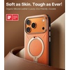 TORRAS Q3 VegSkin for iPhone 17 Pro Max Case Leather, 360 Spin Magnetic Stand, Fit for MagSafe, Camera Control, Shockproof Premium Organic Silicone Leather Case for iPhone 17 Pro Max, Burnt Orange(Burnt Orange)