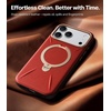TORRAS Q3 VegSkin for iPhone 17 Pro Max Case Leather, 360 Spin Magnetic Stand, Fit for MagSafe, Camera Control, Shockproof Premium Organic Silicone Leather Case for iPhone 17 Pro Max, Burnt Orange(Crimson Red)