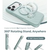 TORRAS Q3 Wind for iPhone 17 Pro Max Case Liquid Silicone, Fit for MagSafe, 360 Spin Magnetic Stand, Soft Grip, Camera Control, Protective Phone Case for iPhone 17 Pro Max Case, Cream Glow(Aqua Blue)