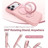 TORRAS Q3 Wind for iPhone 17 Pro Max Case Liquid Silicone, Fit for MagSafe, 360 Spin Magnetic Stand, Soft Grip, Camera Control, Protective Phone Case for iPhone 17 Pro Max Case, Cream Glow(Powder Pink)