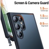 TORRAS Shockproof Designed for Samsung Galaxy S22 Ultra Case, Military Grade Drop Tested Semi-Clear S22 Ultra Case Hard Black Back Soft Edge Slim Thin Protective Galaxy S22 Ultra Case, Black