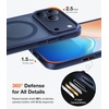 TORRAS Stronger Magnetic & Shockproof for iPhone 17 Pro Max Case, Fit for MagSafe, Mil-Grade Drop Protection, Camera Control, DIY Button, Slim for iPhone 17 Pro Max Phone Case Translucent Deep Blue(Blue)
