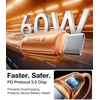 TORRAS USC C to USB C Cable (60W 6ft), Military Grade Tested USB C Charger Cable Fast Charge for iPhone 15 Pro Max Plus, Samsung S24/23, MacBook Air Pro 2020, iPad Pro/Air/Mini (Pearl White)(Orange)