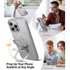 TORRAS Ultra Magnetic Ostand for iPhone 15 Pro Case [Fit for MagSafe] [Sturdy Stand & Ring Holder] Mil-Grade Shockproof Anti-Yellow Anti-Scratch Slim Protective Kickstand Case, Crystal Clear 6.1 inch(Natural Titanium)
