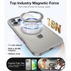 TORRAS Ultra Magnetic Ostand for iPhone 15 Pro Case [Fit for MagSafe] [Sturdy Stand & Ring Holder] Mil-Grade Shockproof Anti-Yellow Anti-Scratch Slim Protective Kickstand Case, Crystal Clear 6.1 inch(Natural Titanium)