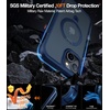 TORRAS Ultra Magnetic Ostand for iPhone 15 Pro Case [Fit for MagSafe] [Sturdy Stand & Ring Holder] Mil-Grade Shockproof Anti-Yellow Anti-Scratch Slim Protective Kickstand Case, Crystal Clear 6.1 inch(Navy Blue)