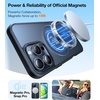TORRAS Upgrade 360Rotatable Magnetic for iPhone 16 Pro Case 6.3 inch, Fit for MagSafe 16 Pro Phone Case, 16FT Mil-Grade Shockproof, Flush Stand Ring Holder, Translucent Slim Protective Ostand, Black