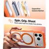 TORRAS Upgraded 360 Rotatable Magnetic Ring for iPhone 15 Pro Max Case, Fit for MagSafe with Stand Ring Holder, 16FT Mil-Grade Shockproof Translucent for iPhone 15 Pro Max Phone Case Ostand, Black(Neon Orange)