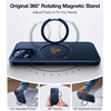 TORRAS Upgraded 360 Rotatable Magnetic Ring for iPhone 15 Pro Max Case, Fit for MagSafe with Stand Ring Holder, 16FT Mil-Grade Shockproof Translucent for iPhone 15 Pro Max Phone Case Ostand, Black(Blue)
