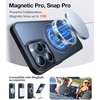 TORRAS Upgraded 360 Rotatable Magnetic Ring for iPhone 15 Pro Max Case, Fit for MagSafe with Stand Ring Holder, 16FT Mil-Grade Shockproof Translucent for iPhone 15 Pro Max Phone Case Ostand, Black(Black)