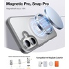 TORRAS Upgraded 360 Rotatable Magnetic Ring for iPhone 16 Pro Max Case, Fit for MagSafe with Stand Ring Holder, 16FT Mil-Grade Shockproof Translucent for iPhone 16 Pro Max Phone Case Ostand, Black(Gray)