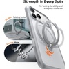 TORRAS Upgraded 360 Spin Magnetic Stand for iPhone 16 Pro Case, Fit for MagSafe, Built-in Kickstand, Camera Control, Mil-Grade Protective Soft Edge Translucent Case for iPhone 16 Pro, Black 6.3”(Silver)