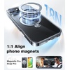 TORRAS Upgraded 360 Spin Magnetic Stand for iPhone 16 Pro Case, Fit for MagSafe, Built-in Kickstand, Camera Control, Mil-Grade Protective Soft Edge Translucent Case for iPhone 16 Pro, Black 6.3”(Clear)