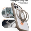 TORRAS Upgraded 360 Spin Magnetic Stand for iPhone 16 Pro Case, Fit for MagSafe, Built-in Kickstand, Camera Control, Mil-Grade Protective Soft Edge Translucent Case for iPhone 16 Pro, Black 6.3”(Brown)