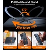 TORRAS Upgraded 360°Spin Magnetic Stand for iPhone 15 Case/iPhone 14 Case, Fit for MagSafe with Stand & Ring Holder, 12FT Mil-Grade Protection Translucent Slim Phone Case for iPhone 15 Ostand, Black