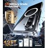 TORRAS Upgraded Magnetic Shockproof for Samsung Galaxy Z Fold 7 Case with Screen Protector, Fit for MagSafe, 4X Military Grade Hinge Protection, Translucent Slim Case for Samsung Z Fold 7, Black(Clear)