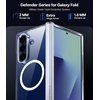 TORRAS Upgraded Magnetic Shockproof for Samsung Galaxy Z Fold 7 Case with Screen Protector, Fit for MagSafe, 4X Military Grade Hinge Protection, Translucent Slim Case for Samsung Z Fold 7, Black(Clear)