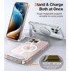 TORRAS Upgraded Magnetic & Stand for iPhone 14 Pro Case [Military Grade Drop Tested] [Compatible with MagSafe] Slim Thin Light Frosted Case for iPhone 14 Pro Phone Case Professional (6.1″), Black(Clear)