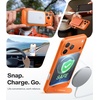 TORRAS Upgraded Magnetic & Stand for iPhone 14 Pro Case [Military Grade Drop Tested] [Compatible with MagSafe] Slim Thin Light Frosted Case for iPhone 14 Pro Phone Case Professional (6.1″), Black(Bright Orange-17 Pro)