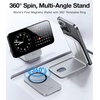 TORRAS for MagSafe Wallet, 360°Spin Magnetic Stand, 18N Strongest Magnet, 3 Card Holder, Leather Minimalist Slim Wallet for iPhone 16/15/14/13/12, Samsung Galaxy & Google with Magnetic Case, Grey(Grey)