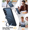 TORRAS for S25 Ultra Case, [4X Military Grade Drop Tested] [Build in Stand] [Fit for Magsafe] Shockproof Slim Protective for Samsung Galaxy S25 Ultra Case Clear(Black)