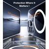 TORRAS for iPhone 13 Case/for iPhone 14 Case Translucent Black | Strong Magnetic & Seamless Stand, Fit for MagSafe, Military-Grade Drop Protection, Sturdy Adjustable Kickstand, Slim Matte Finish(Clear)