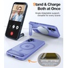 TORRAS for iPhone 13 Case/for iPhone 14 Case Translucent Black | Strong Magnetic & Seamless Stand, Fit for MagSafe, Military-Grade Drop Protection, Sturdy Adjustable Kickstand, Slim Matte Finish(Light blue)