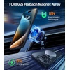 TORRAS for iPhone 15 Pro Case Magnetic Shockproof, [16FT Military Protection][Compatible with MagSafe] Stash Lens Stand Translucent Anti-Scratch Protective Slim Case for iPhone 15 Pro, Black