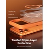 TORRAS for iPhone 16 Pro Max Case Clear with Stand, [Fit for MagSafe][Shockproof Military Grade Protection] Slim Magnetic Phone Case for iPhone 16 Pro Max 6.9″ 2024, Clear(Cosmic Orange)