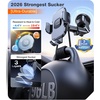 TORRAS【96+LBS Strongest Suction Ultra-Durable Cell Car Phone Holder Mount | Patent & Safety Certs, Fits Large Phones & Thick Cases, Extra Sticky Grip, Airbag Clamp, Temp-Resistant, All Road Conditions(Gray)