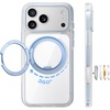 TORRAS 360 Magnetic Stand for iPhone 17 Pro Max Case Ultra Clear Orange | Fit for MagSafe, 4X Mil-Grade Protection, Slim Non-Slip Case with Camera Control Button, Cosmic Orange 6.9″, O3 Light Series(Haze Blue)