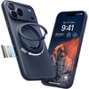 TORRAS 360 Magnetic Stand for iiPhone 17e Case & iPhone 16e, [Fit for MagSafe] [Military-Grade Protection] Translucent Slim Case for iPhone 17e, Obsidian Black, Ostand O3 Fitness Series(A-Deep Blue)
