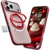 TORRAS 360 Magnetic Stand for iiPhone 17e Case & iPhone 16e, [Fit for MagSafe] [Military-Grade Protection] Translucent Slim Case for iPhone 17e, Obsidian Black, Ostand O3 Fitness Series(G-Burgundy Red)