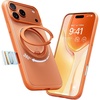 TORRAS 360 Magnetic Stand for iiPhone 17e Case & iPhone 16e, [Fit for MagSafe] [Military-Grade Protection] Translucent Slim Case for iPhone 17e, Obsidian Black, Ostand O3 Fitness Series(C-Cosmic Orange)