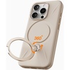 TORRAS 360 Spin Stand for iPhone 15 Pro Case, Fit for Magsafe, Mil-STD Protective Hard PC Scratch-Resistant Case for iPhone 15 Pro Phone Case Desert, Ostand Spin, Dune Beige, 6.1 inch