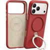 TORRAS Liquid Silicone for iPhone 16 Pro Case with 360 Spin Magnetic Ring Stand with Camera Control, Fit for MagSafe, OStand Q3 Silicone Non-Slip Protective Case for iPhone 16 Pro, Obsidian Black(Red)