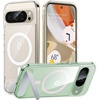 TORRAS Magnetic & Stand for Google Pixel 8 Pro Case, Fit for MagSafe, 12FT Mil-Grade Drop Protection, Slim Fit for Google Pixel 8 Pro Phone Case with Built-in Flush Kickstand, Translucent Matte Black(Clear)