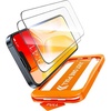 TORRAS Military-Grade Screen Protector for iPhone 15 Pro Max [9H+ Aerospace Tempered Glass＆12FT Shatterproof ] One-Step Installation Full Coverage Fit Bubble Free Top-Notch Protection, 2 Pack(iPhone 17e/16e/14/13 Pro/13 (6.1 inch))
