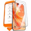 TORRAS Military-Grade Screen Protector for iPhone 15 Pro Max [9H+ Aerospace Tempered Glass＆12FT Shatterproof ] One-Step Installation Full Coverage Fit Bubble Free Top-Notch Protection, 2 Pack(iPhone 15 Pro Max (6.7 inch))