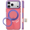 TORRAS O3 Hue for iPhone 17 Pro Case,4X Military-Grade Air Drop Protection with Shockproof Airbag Bumper,360 Strong Magnetic Stand Compatible with MagSafe,Colorblock Aesthetic 6.3 inch,Indigo Blue(Blush Pink)