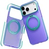 TORRAS O3 Hue for iPhone 17 Pro Case,4X Military-Grade Air Drop Protection with Shockproof Airbag Bumper,360 Strong Magnetic Stand Compatible with MagSafe,Colorblock Aesthetic 6.3 inch,Indigo Blue(Indigo Blue)
