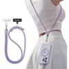TORRAS Phone Lanyard Crossbody with 2 Phone Tabs, Adjustable Anti Theft Phone Strap for All Phones, Premium Metal Buckles, Skin-Friendly, Universal Cell Phone Neck lanyard for Travel Essentials, Black(5-purple)
