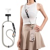 TORRAS Phone Lanyard with Hanging Loops, Adjustable Anti Theft Phone Strap Crossbody for iPhone 17 Pro Max,Skin-Friendly,2 Tabs, Universal Cell Phone Neck Lanyard for Daily & Outdoor Activities, Black(2-beige)