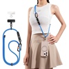 TORRAS Phone Lanyard with Hanging Loops, Adjustable Anti Theft Phone Strap Crossbody for iPhone 17 Pro Max,Skin-Friendly,2 Tabs, Universal Cell Phone Neck Lanyard for Daily & Outdoor Activities, Black(3-blue)