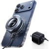 TORRAS PolarCircle Qi2.2 Wireless Charger, 25W Cooling Magnetic Pad for iPhone 17/16, Wireless Charger for Samsung Galaxy S26/S25 with 360°Spin Stand, Semiconductor Game Cooler, with 45W IceNano Plug(Sapphire Black)