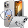 TORRAS Q3 Spin for iPhone 16 Pro Case, 360 Magnetic Stand, Fit for MagSafe, Built-in Ring Holder Kickstand, Mil-Grade Protective Translucent Hard PC Case for iPhone 16 Pro, Natural Titanium 6.3”