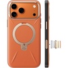 TORRAS Q3 VegSkin for iPhone 17 Pro Max Case Leather, 360 Spin Magnetic Stand, Fit for MagSafe, Camera Control, Shockproof Premium Organic Silicone Leather Case for iPhone 17 Pro Max, Burnt Orange(Burnt Orange)