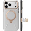 TORRAS Q3 VegSkin for iPhone 17 Pro Max Case Leather, 360 Spin Magnetic Stand, Fit for MagSafe, Camera Control, Shockproof Premium Organic Silicone Leather Case for iPhone 17 Pro Max, Burnt Orange(Grayish white)
