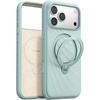 TORRAS Q3 Wind for iPhone 17 Pro Max Case Liquid Silicone, Fit for MagSafe, 360 Spin Magnetic Stand, Soft Grip, Camera Control, Protective Phone Case for iPhone 17 Pro Max Case, Cream Glow(Aqua Blue)
