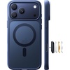 TORRAS Stronger Magnetic & Shockproof for iPhone 17 Pro Max Case, Fit for MagSafe, Mil-Grade Drop Protection, Camera Control, DIY Button, Slim for iPhone 17 Pro Max Phone Case Translucent Deep Blue(Blue)
